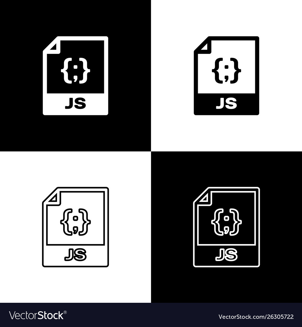 Set js file document icon download button vector image Set js file document icon download button