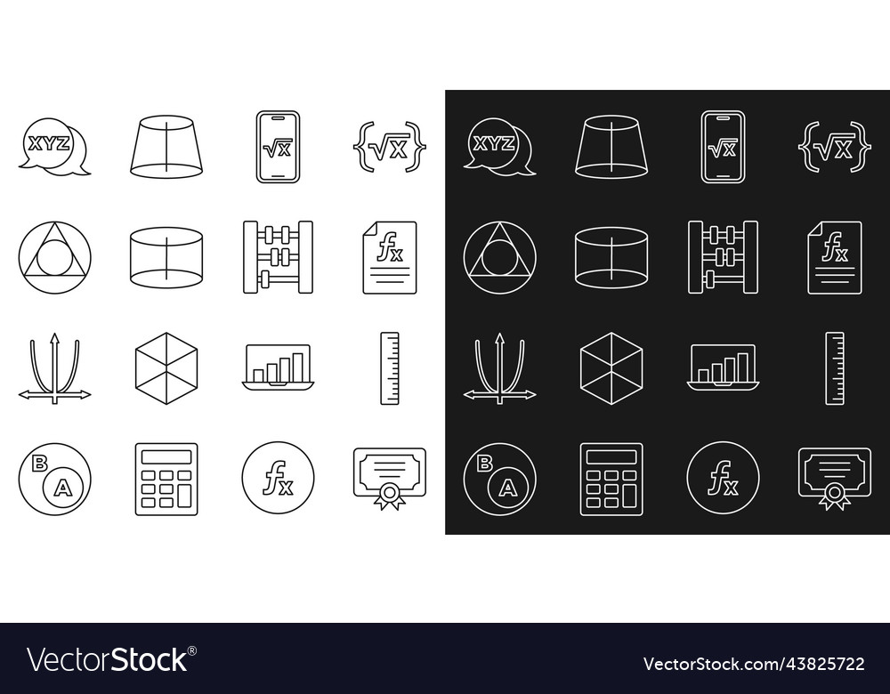 Set line certificate template ruler function vector image Set line certificate template ruler function