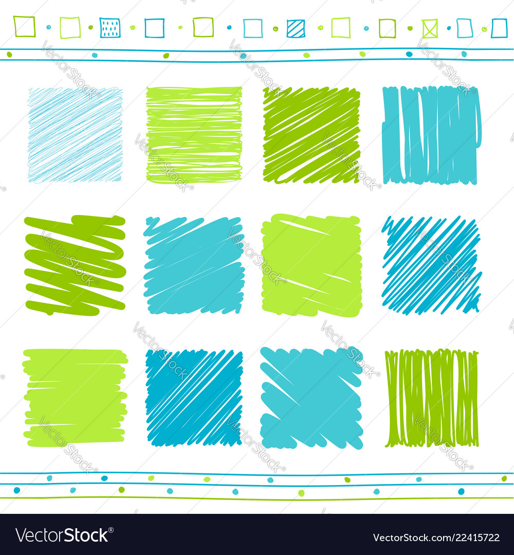 Set of scribble elements vector image Set of scribble elements