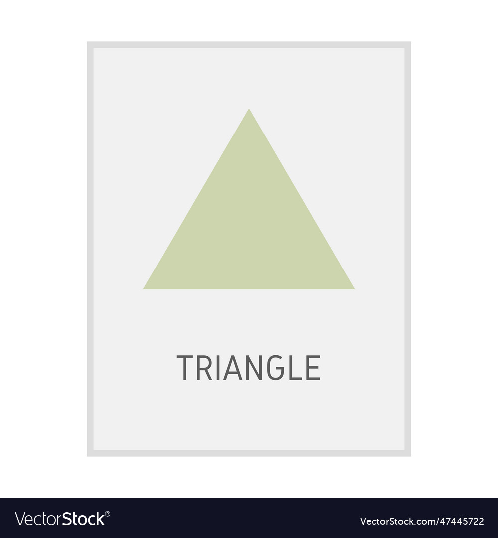 Triangle geometric shape flash card element Vector Image Triangle geometric shape flash card element