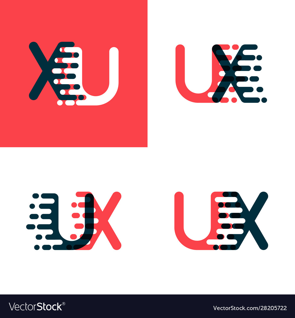 Ux letters logo with accent speed dark red Vector Image