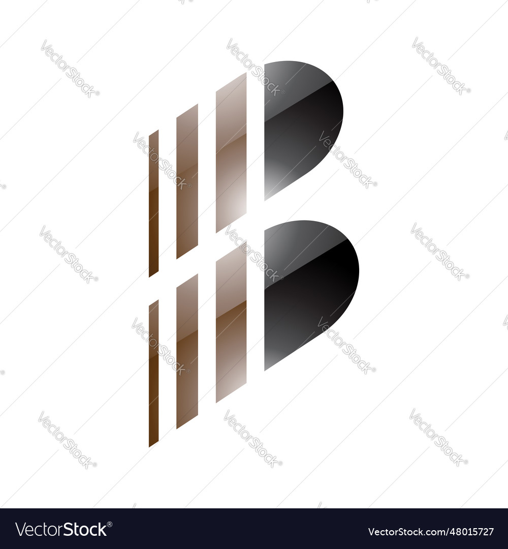 Black And Brown Glossy Letter B Icon Royalty Free Vector