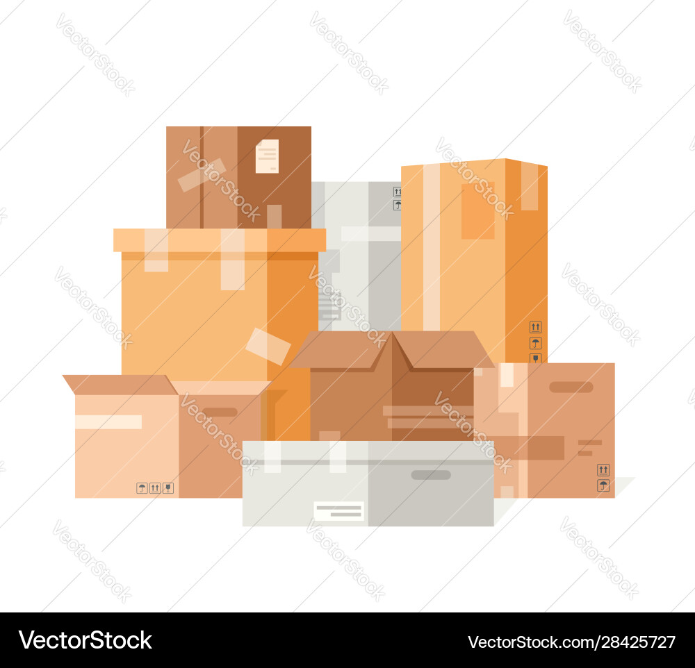 Cardboard packaging boxes Royalty Free Vector Image