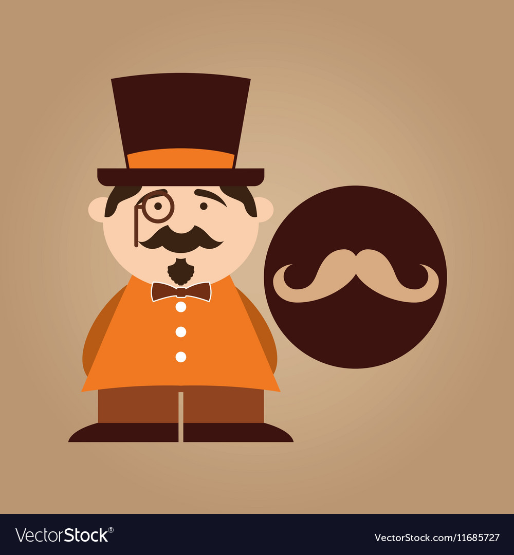 Character male hipster mustache