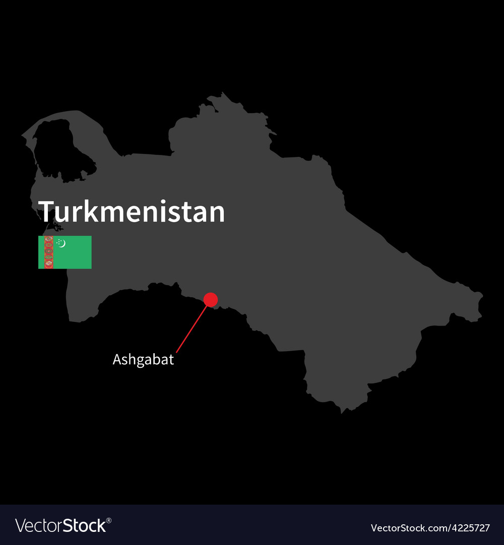 Detailed map of turkmenistan and capital city