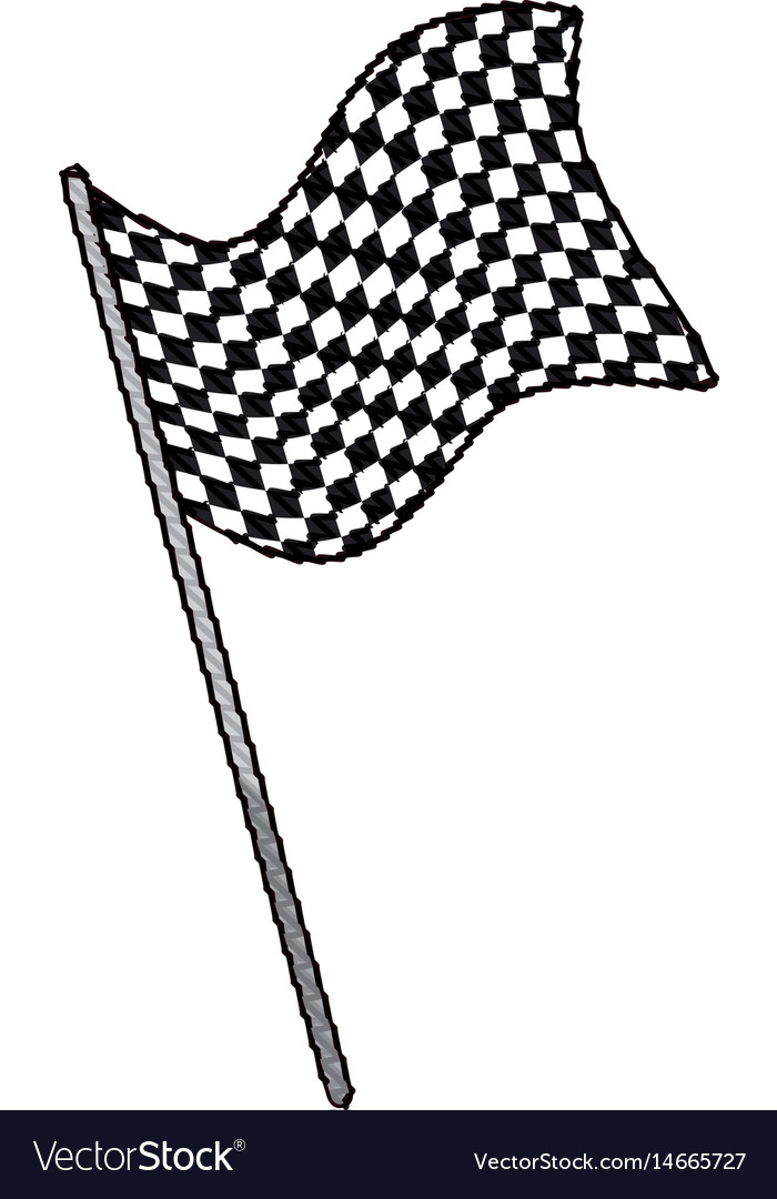 Drawing flag sport finish winner design