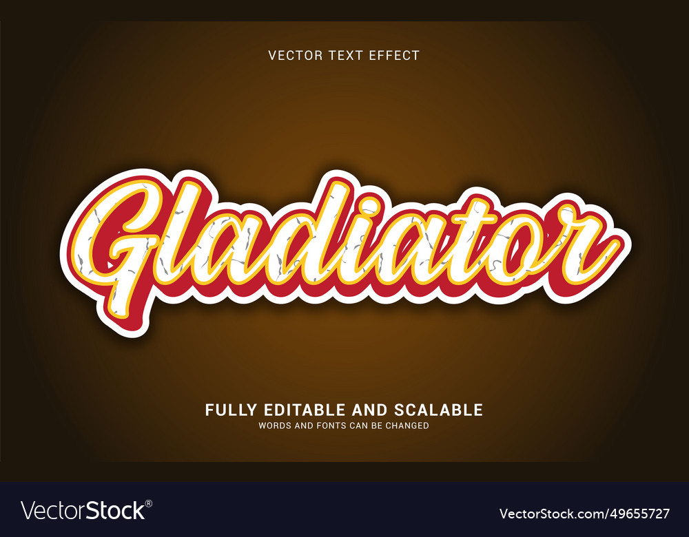 Editable text effect gladiator style Royalty Free Vector