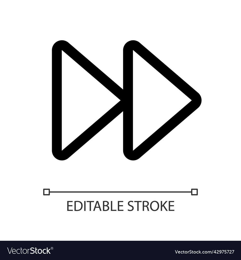 Fast forward white linear ui icon vector image Fast forward white linear ui icon