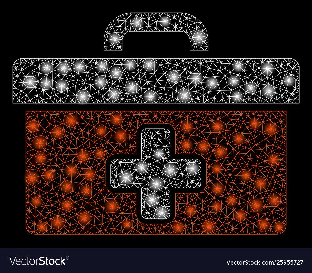 Flare mesh network first aid toolbox with vector image Flare mesh network first aid toolbox with