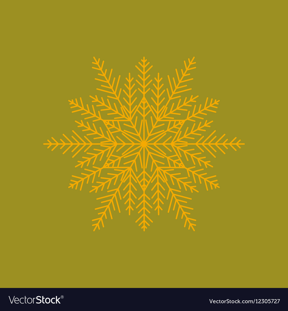 Flat on background of snowflake
