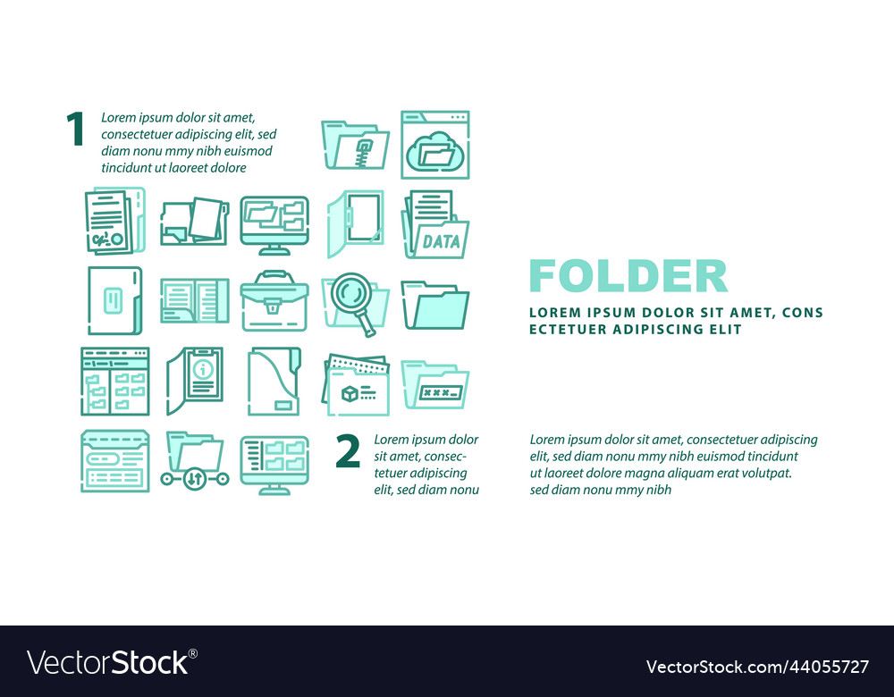 Folder document business file landing header vector image Folder document business file landing header