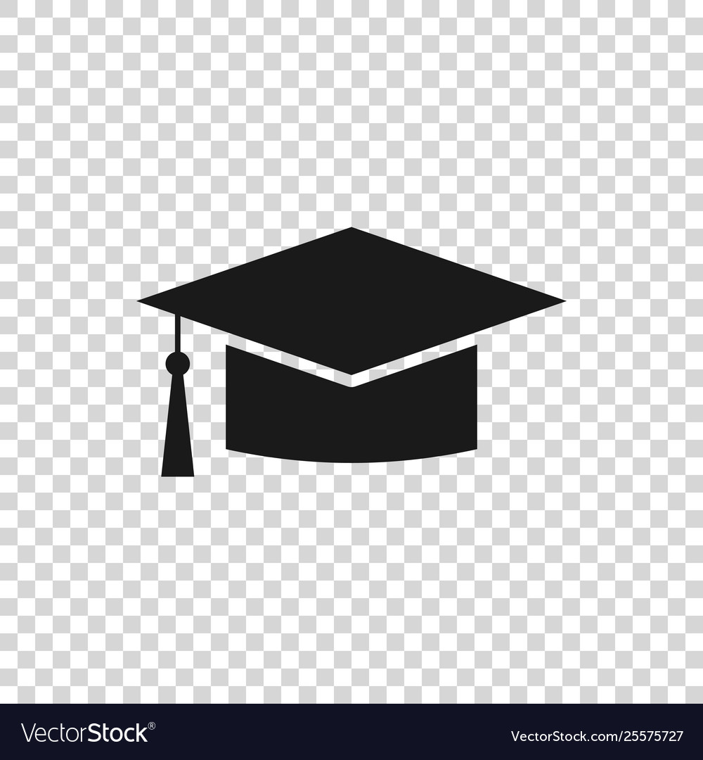 Download Grey graduation cap icon isolated on transparent Vector Image