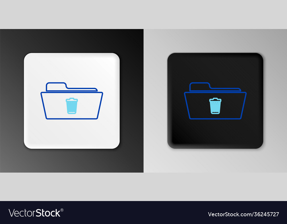 Line delete folder icon isolated on grey vector image Line delete folder icon isolated on grey