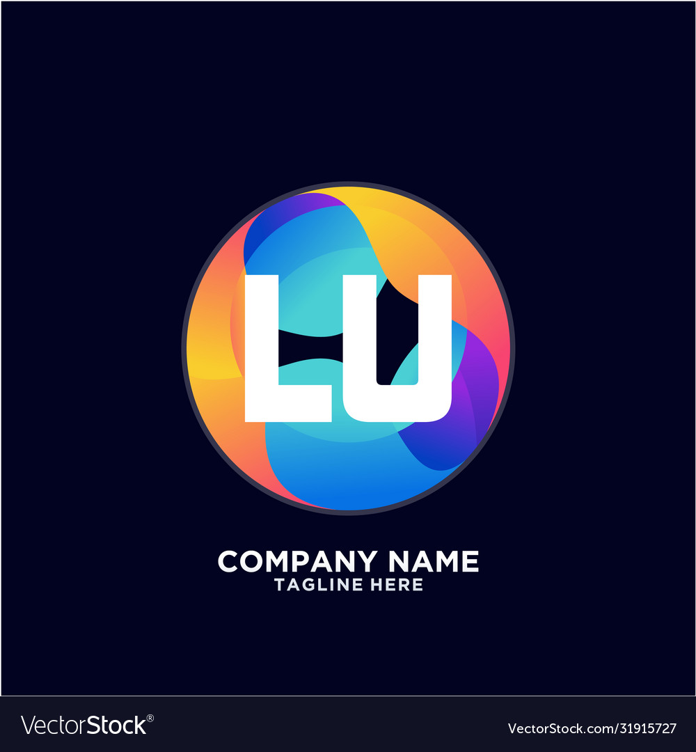 Lu initial logo with colorful circle template