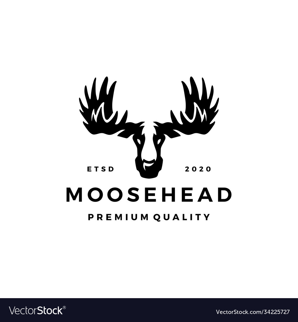 Moose head logo icon Royalty Free Vector Image