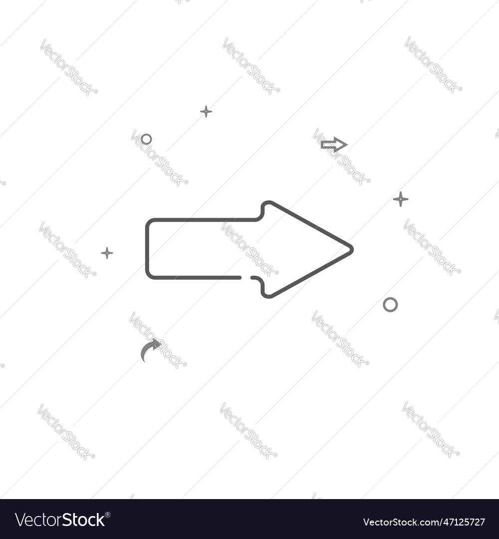 Right forward arrow simple line icon symbol vector image Right forward arrow simple line icon symbol