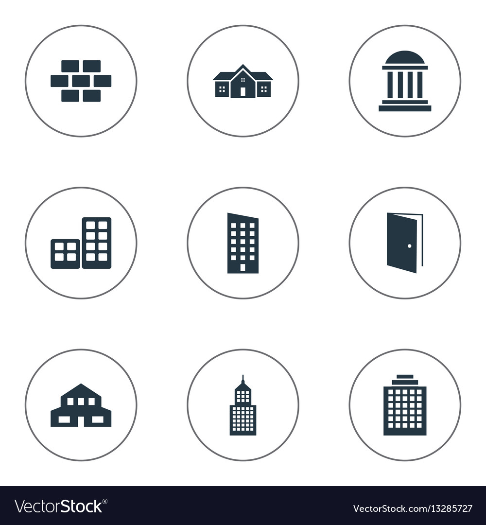 Set of 9 simple architecture icons can be found
