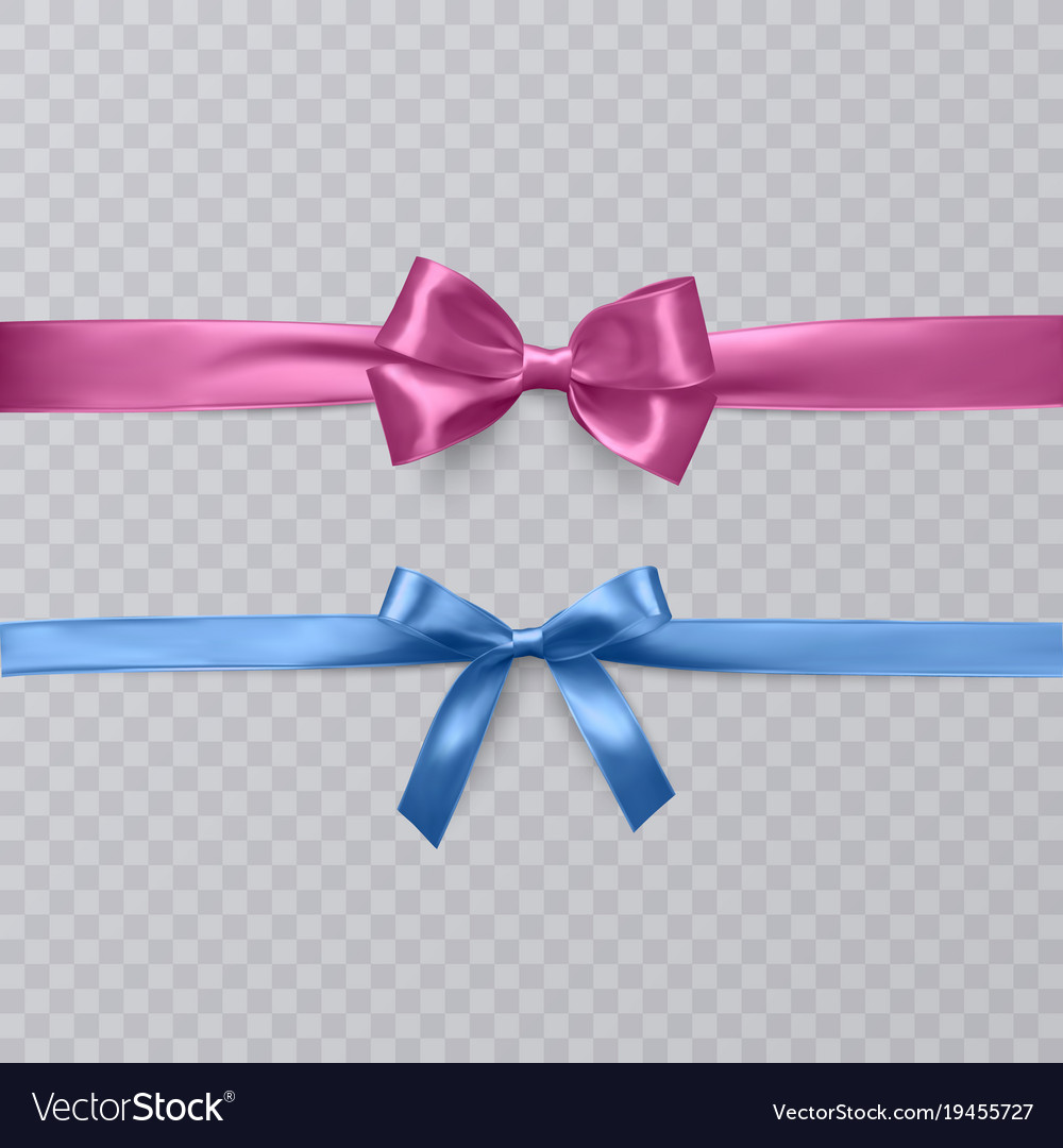 Set of realistic bows and ribbon isolated