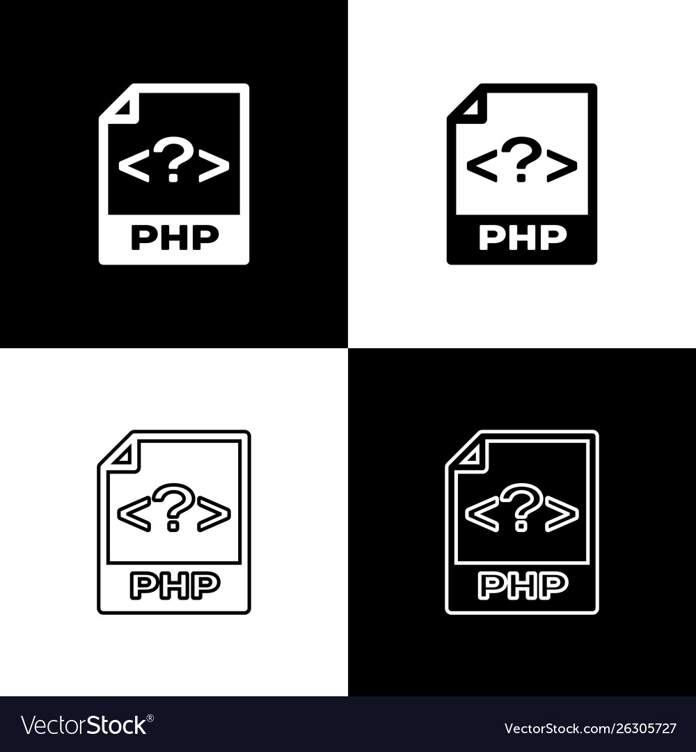 Setzen Sie php Datei Dokument-Symbol herunterladen Schaltfläche vector image Setzen Sie php Datei Dokument-Symbol herunterladen Schaltfläche