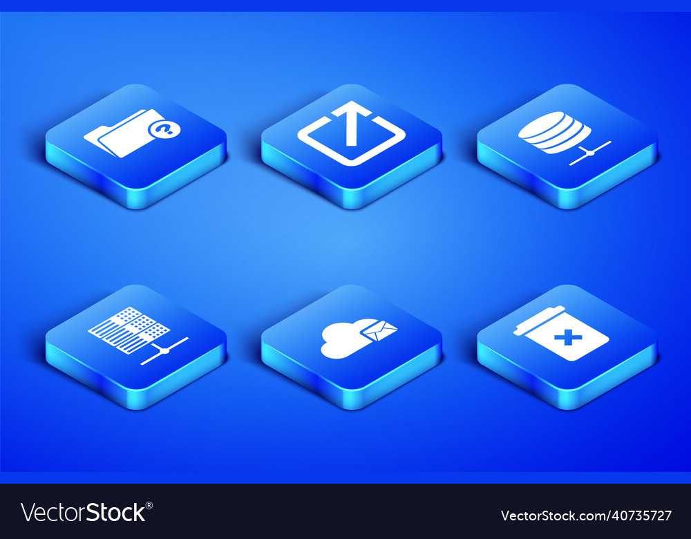 Set trash can unknown directory cloud mail vector image Set trash can unknown directory cloud mail