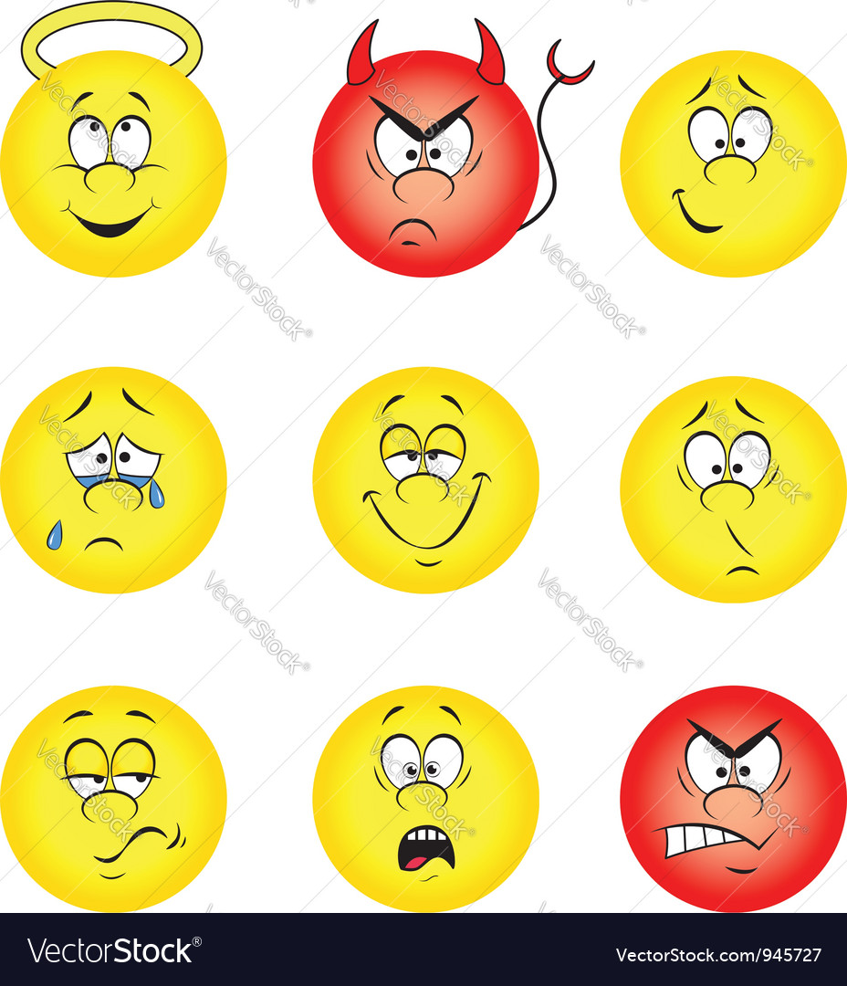 Smileys set Royalty Free Vector Image - VectorStock