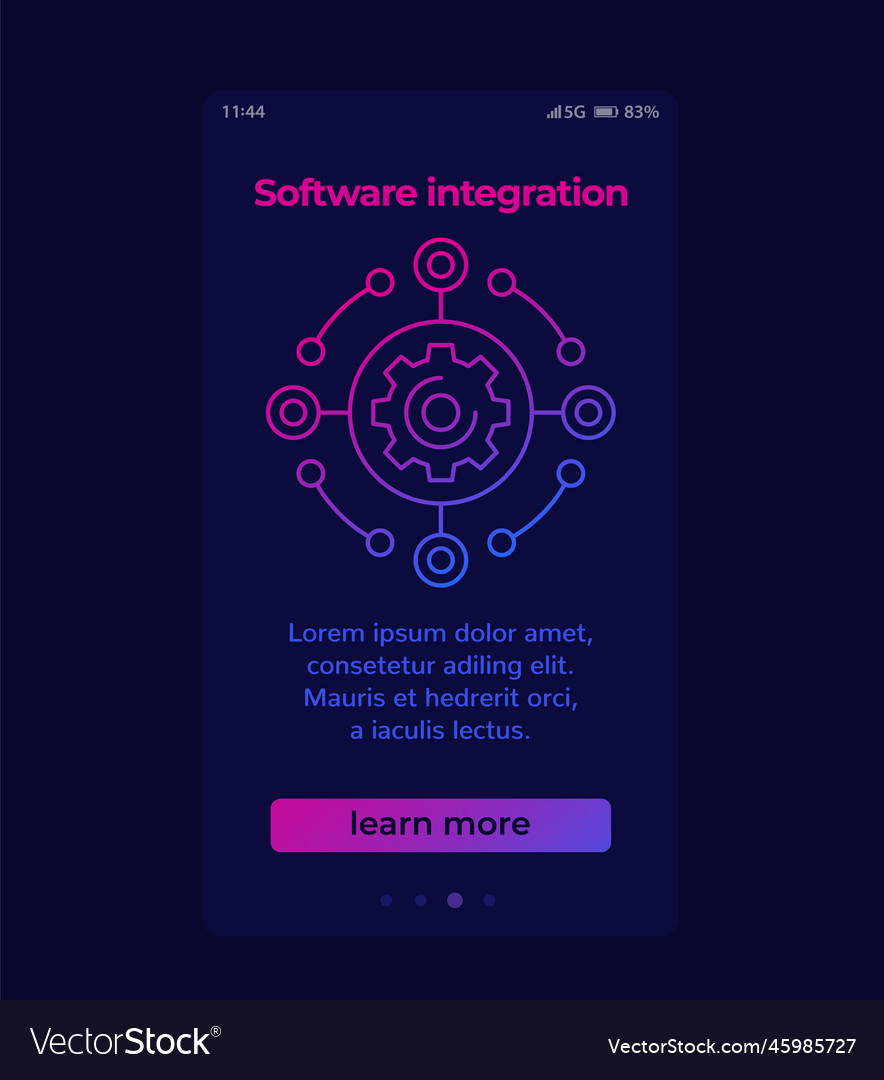 Software integration mobile banner design vector image Software integration mobile banner design