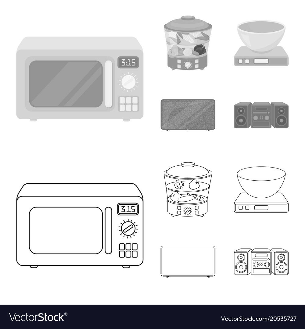 Steamer Microwave Oven Scales Lcd Tvhousehold Vector Image On Vectorstock Steamer Microwave Oven Scales Lcd Tvhousehold Vector Image On Vectorstock