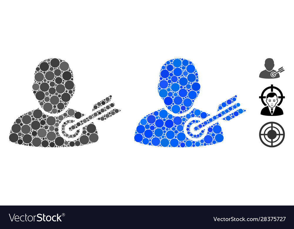 Target user composition icon round dots vector image Target user composition icon round dots