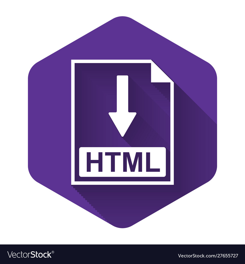 White html file document icon download vector image White html file document icon download