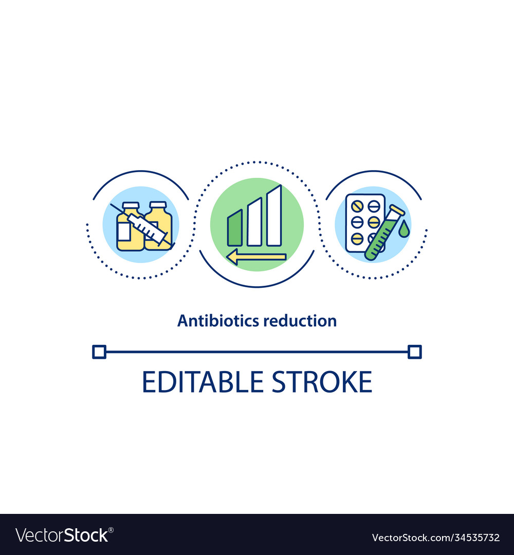 Antibiotics reduction concept icon vector image Antibiotics reduction concept icon