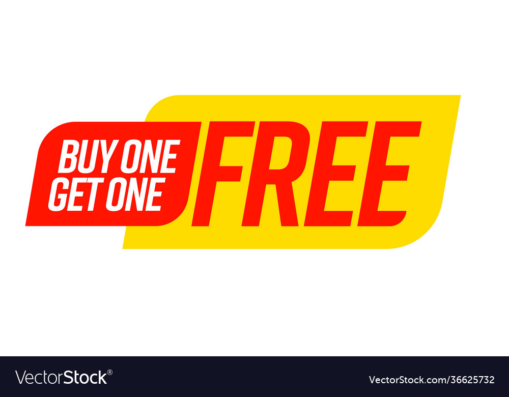 Buy 1 Get 1 Free Royalty Free Vector Image   VectorStock