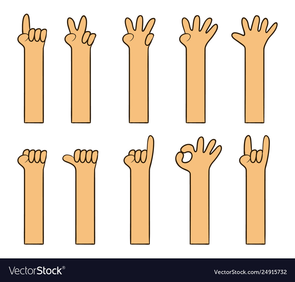 Childish simple cartoon hand Royalty Free Vector Image