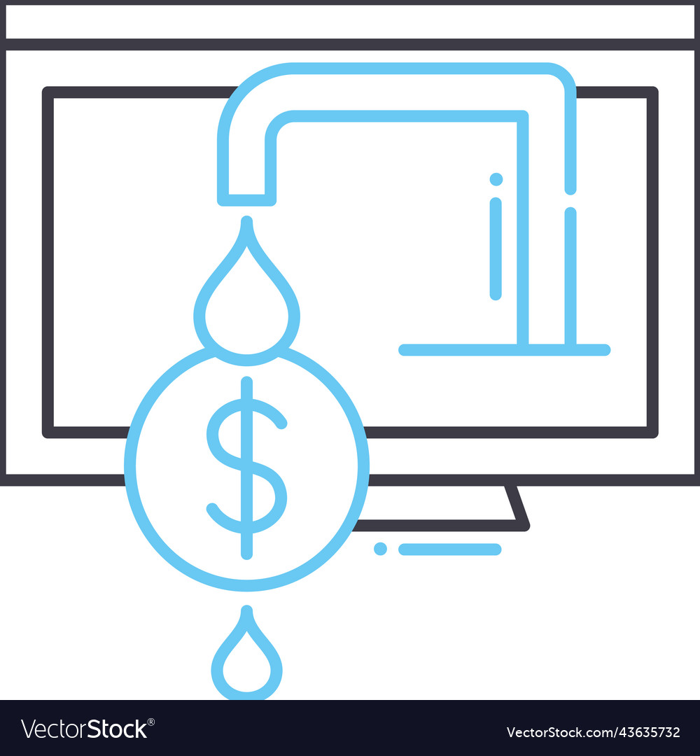 Data leakage line icon outline symbol