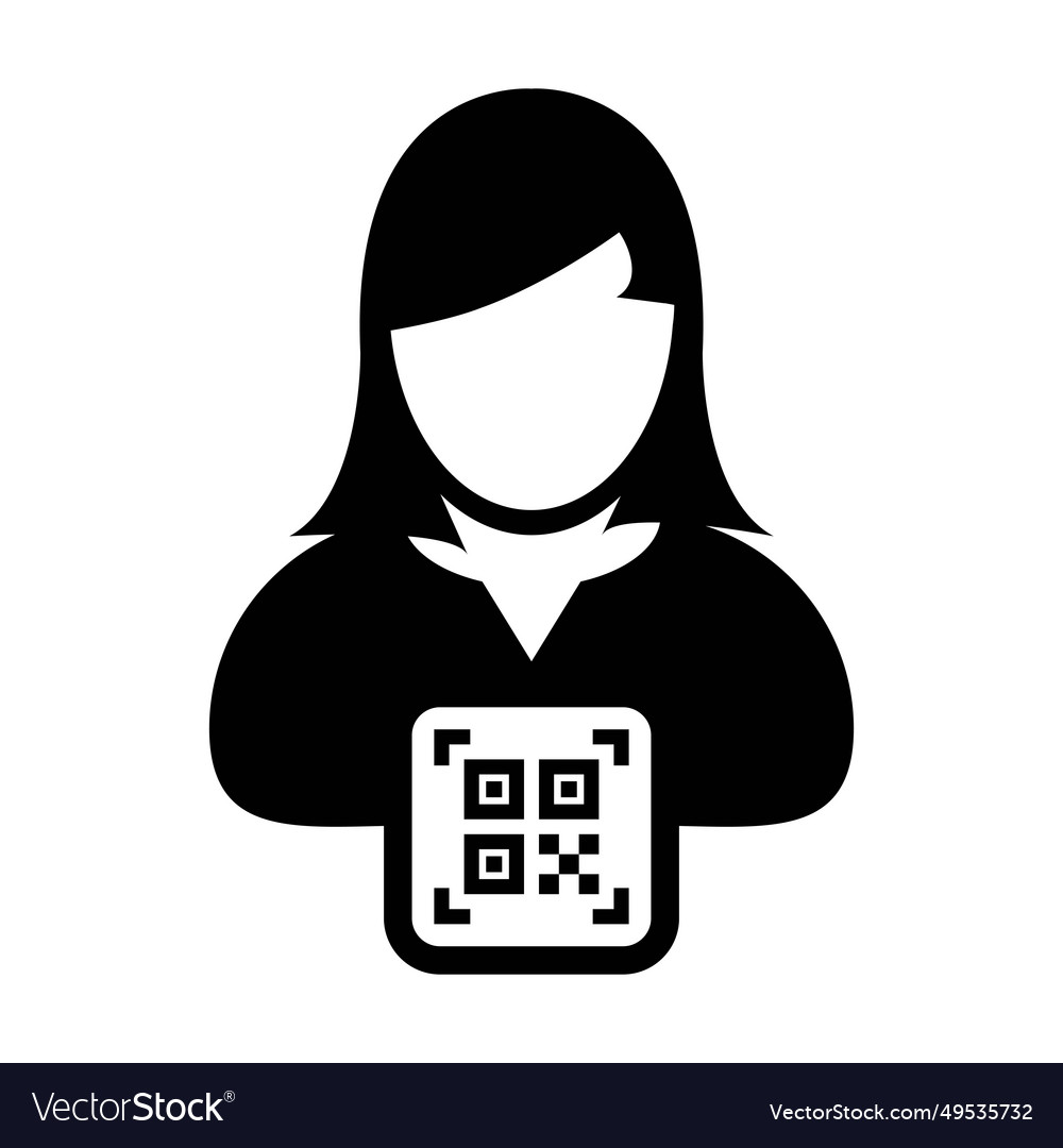Digital id icon avatar with qr code for biometric