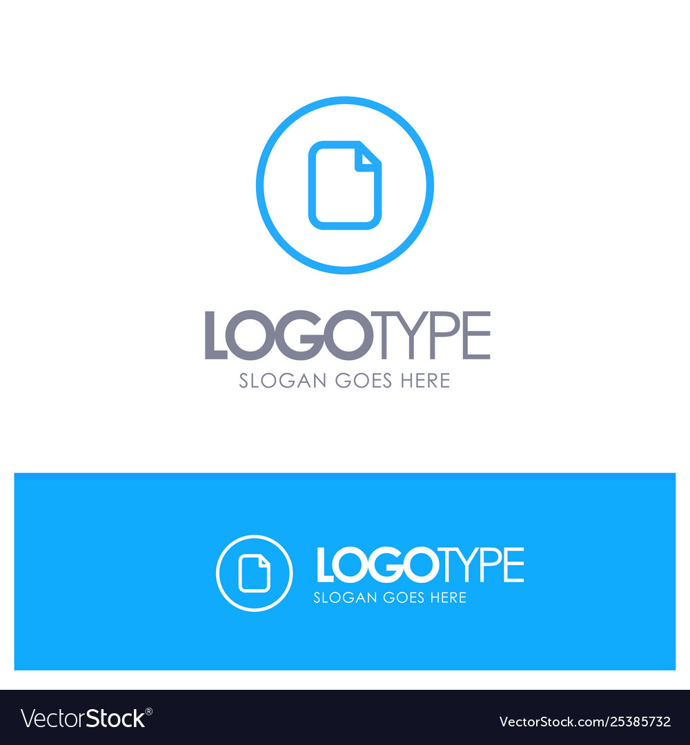 Document file basic ui blue outline logo vector image Document file basic ui blue outline logo