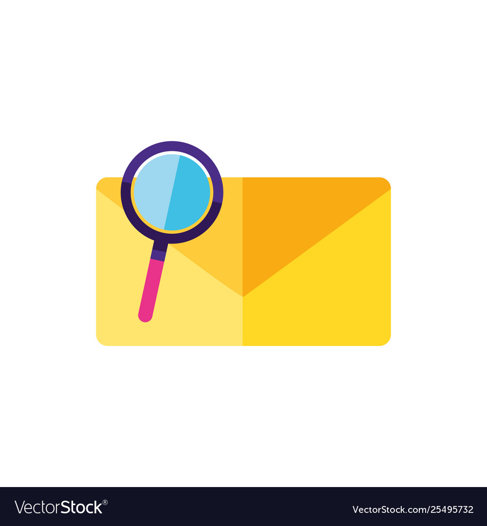 Envelope mail with magnifying glass