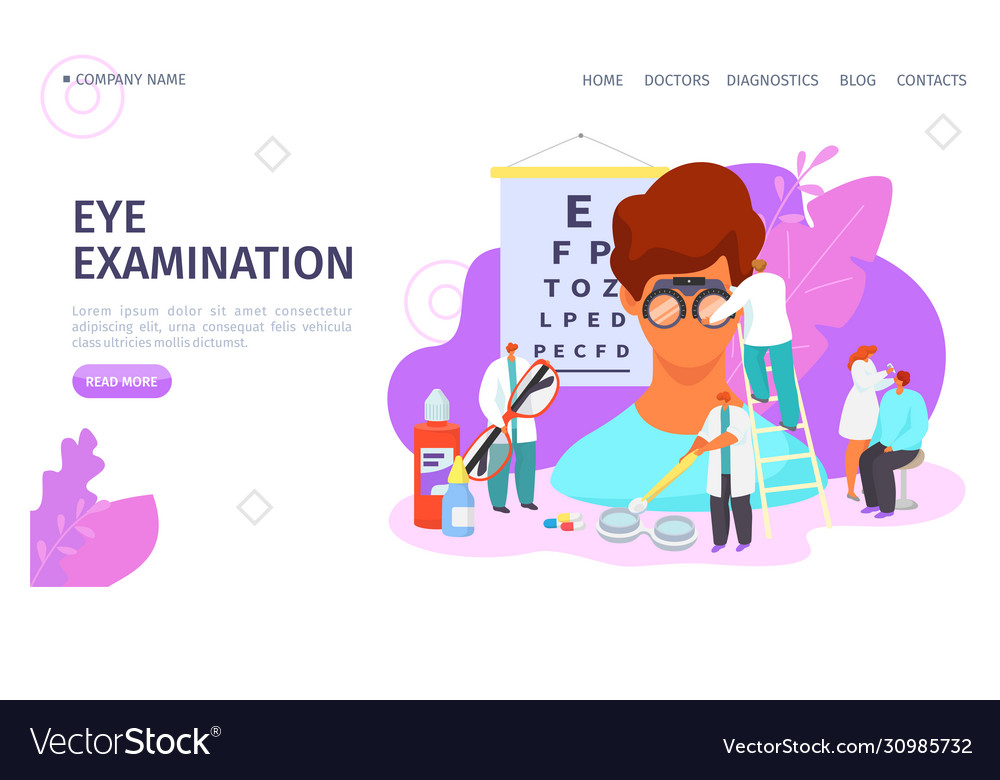 Eye examination ophthalmologist landing