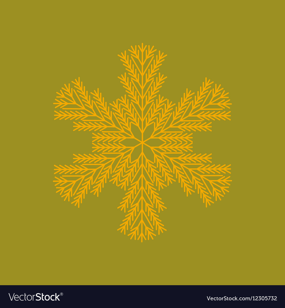 Flat on background of snowflake