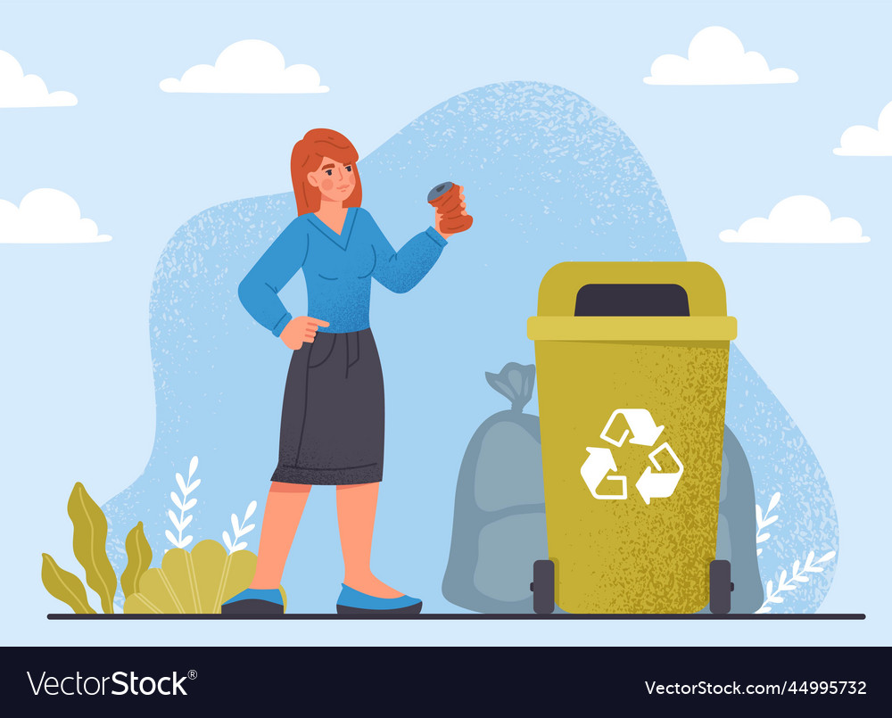 Garbage recycling concept Royalty Free Vector Image