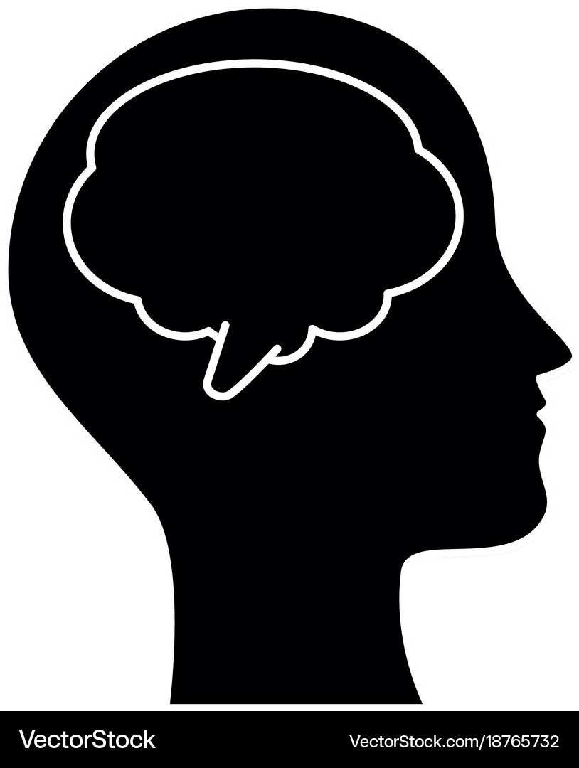 Human profile with speech bubble Royalty Free Vector Image