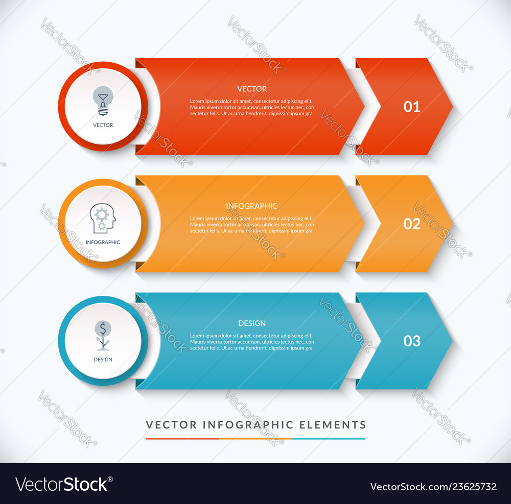 Infographic design template with 3 arrows Vector Image