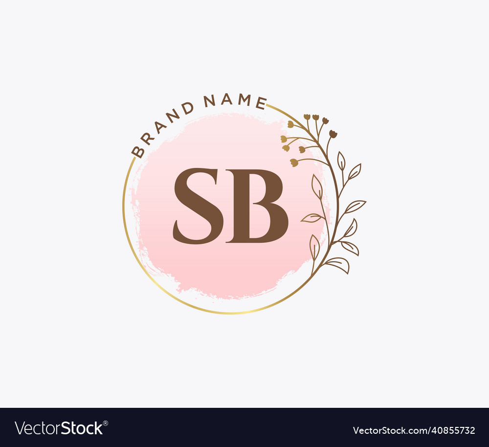 Initial sb feminine logo usable for nature salon