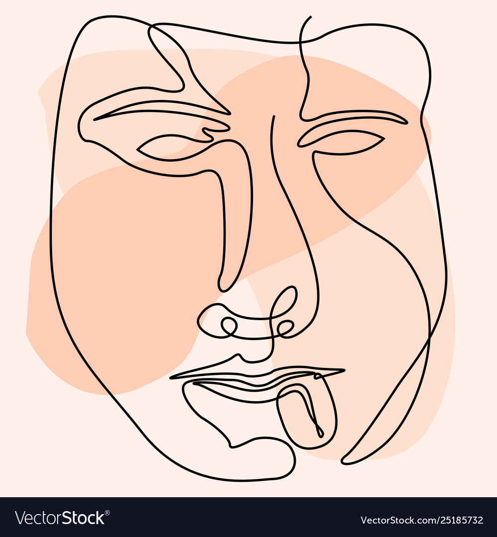 Isolated simplicity face on a colored background
