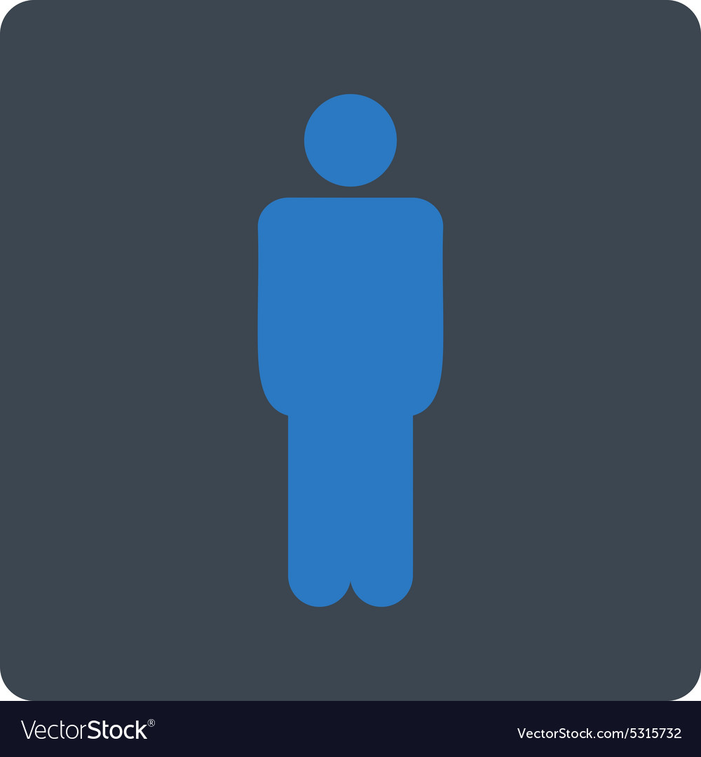 Man flat smooth blue colors rounded button