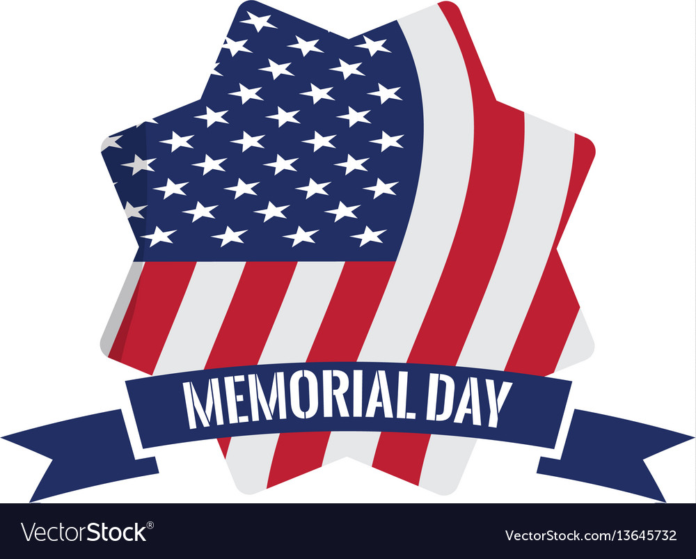 Memorial day label Royalty Free Vector Image - VectorStock