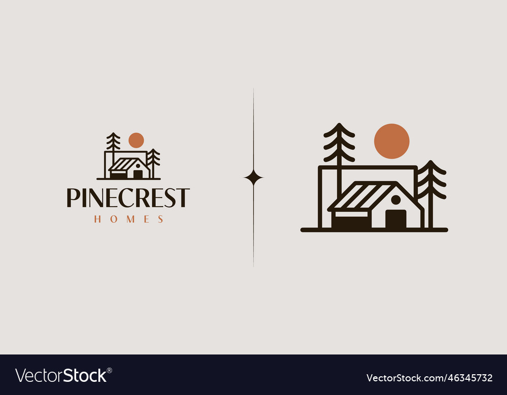 Pine house logo universal creative premium symbol