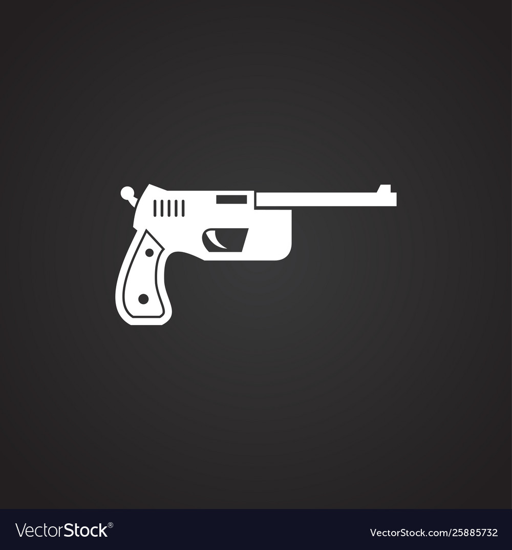 Pistol related icon on background for graphic Vector Image