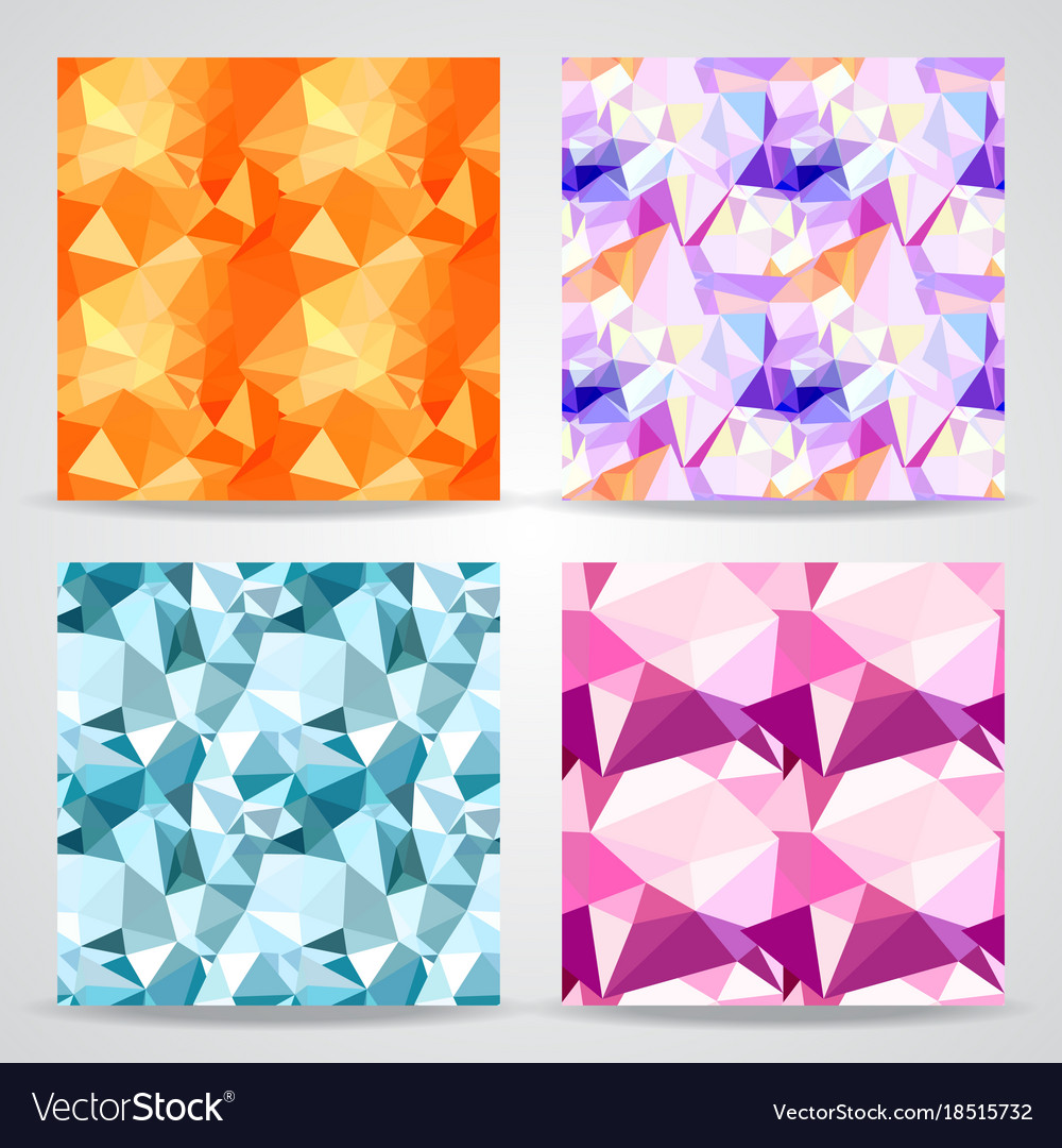 Polygonal background seamless patterns set