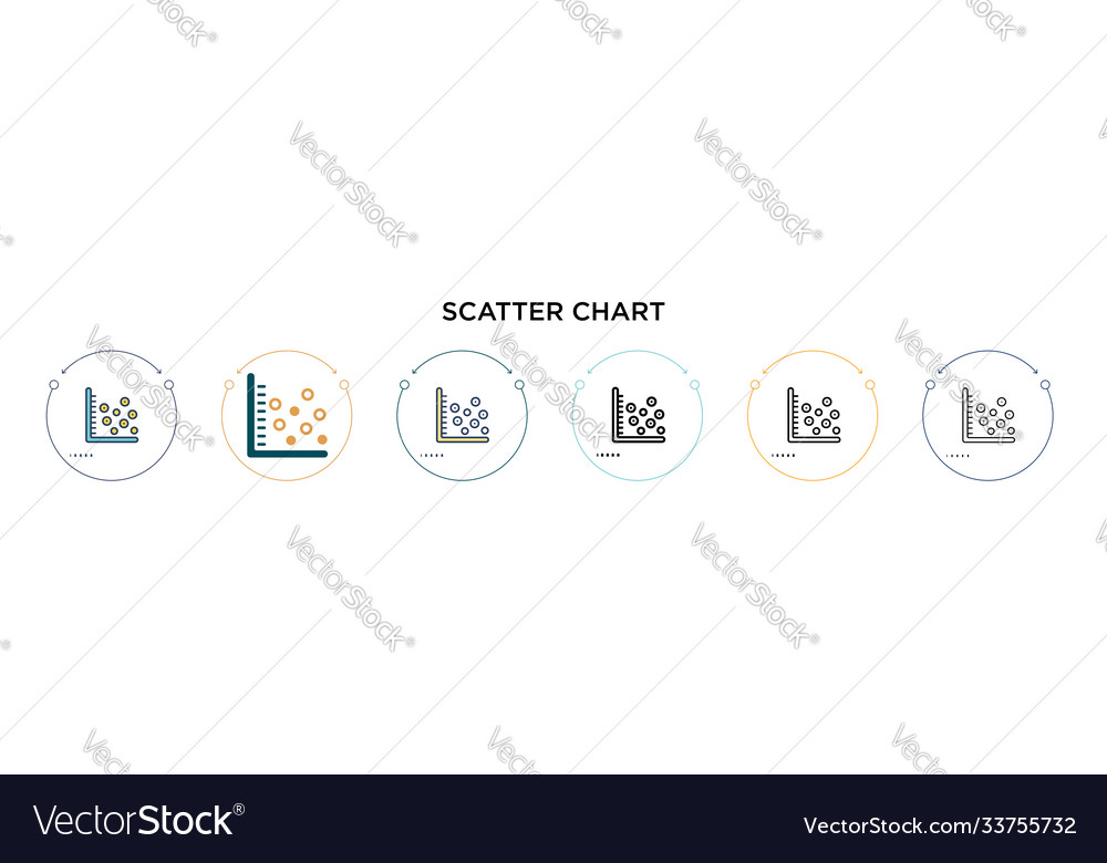 Scatter chart icon in filled thin line outline vector image Scatter chart icon in filled thin line outline