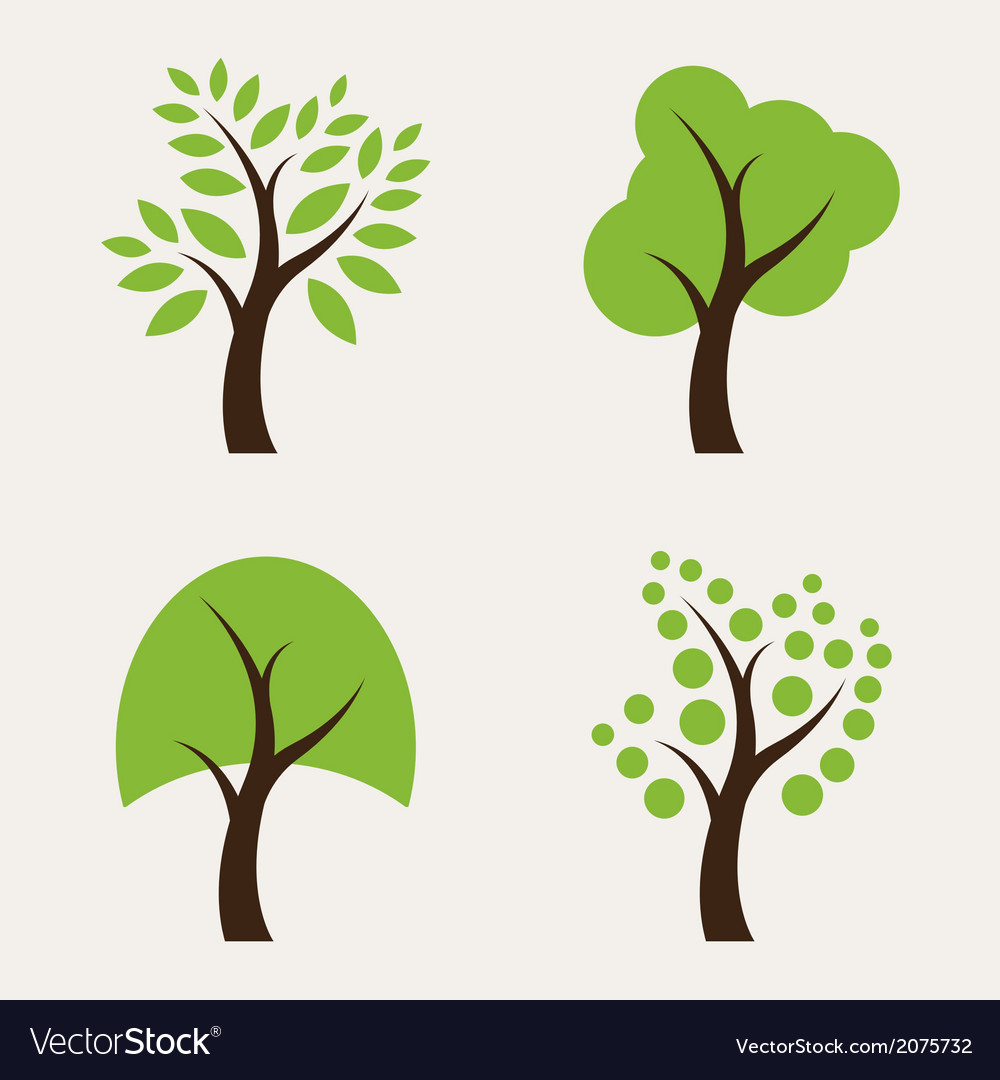 Set of tree icons Royalty Free Vector Image - VectorStock